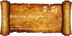 Rehling Szilárd névjegykártya