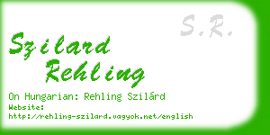 szilard rehling business card