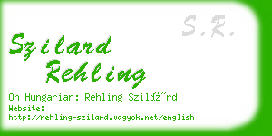 szilard rehling business card